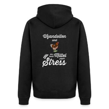 Wyandotten Huhn I Henne Ei Hahn Motiv für - Unisex Premium Bio Zip Hoodie - Schwarz - Hinten - Nico (187cm)