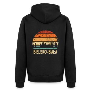 Pologne Bielsko Biata Skyline - Veste à capuche bio Premium Unisexe - noir - Dos - Nico (187cm)
