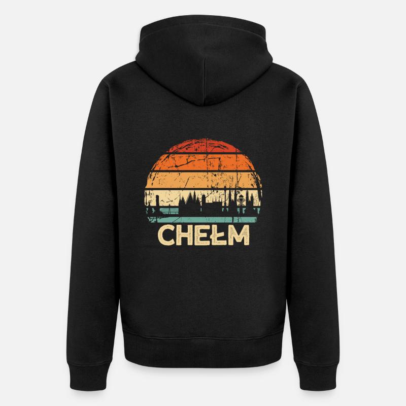 Pologne Chelm Skyline - Veste à capuche bio Premium Unisexe - noir