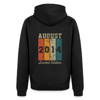Date de naissance: Août 2014 - Limited Edition Retro - Veste à capuche bio Premium Unisexe - noir - Dos - Nico (187cm)
