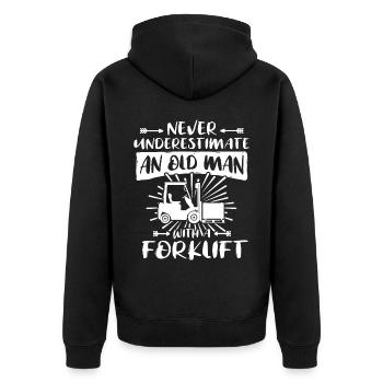 Underestimate man forklift - Unisex Premium Organic Zip Hoodie - black - Back - Nico (187cm)