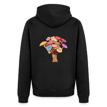 Bouquet Plein De Champignons Magiques - Costume Hippie - Veste à capuche bio Premium Unisexe - noir - Dos - Nico (187cm)