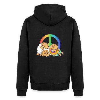 Rainbow Sheep in Herd - Hippie Costume Tie Dye - Unisex Premium Organic Zip Hoodie - black - Back - Nico (187cm)