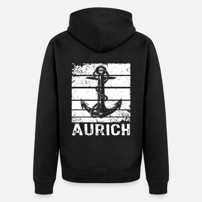 Aurich - Unisex Premium Bio Zip Hoodie - Schwarz