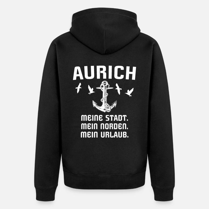 Aurich - Unisex Premium Bio Zip Hoodie - Schwarz