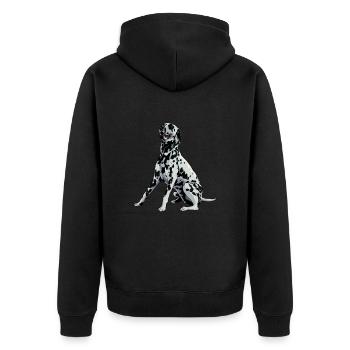 Dessin de chien - Dalmatien - Veste à capuche bio Premium Unisexe - noir - Dos - Nico (187cm)