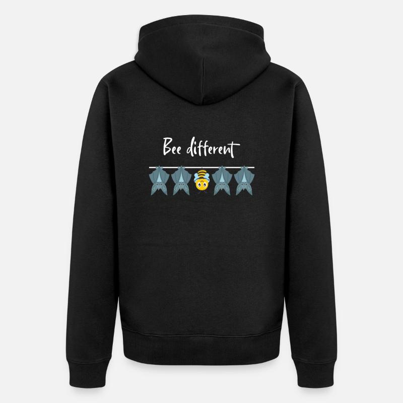 Abeille différente autisme suspendue abeille avec chauve-souris abeille - Veste à capuche bio Premium Unisexe - noir