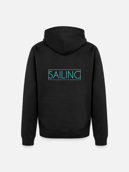 Segeln - Premium økologisk unisex-hættejakke - sort