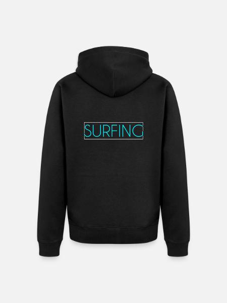 Lettrage de surf - Veste à capuche bio Premium Unisexe - noir
