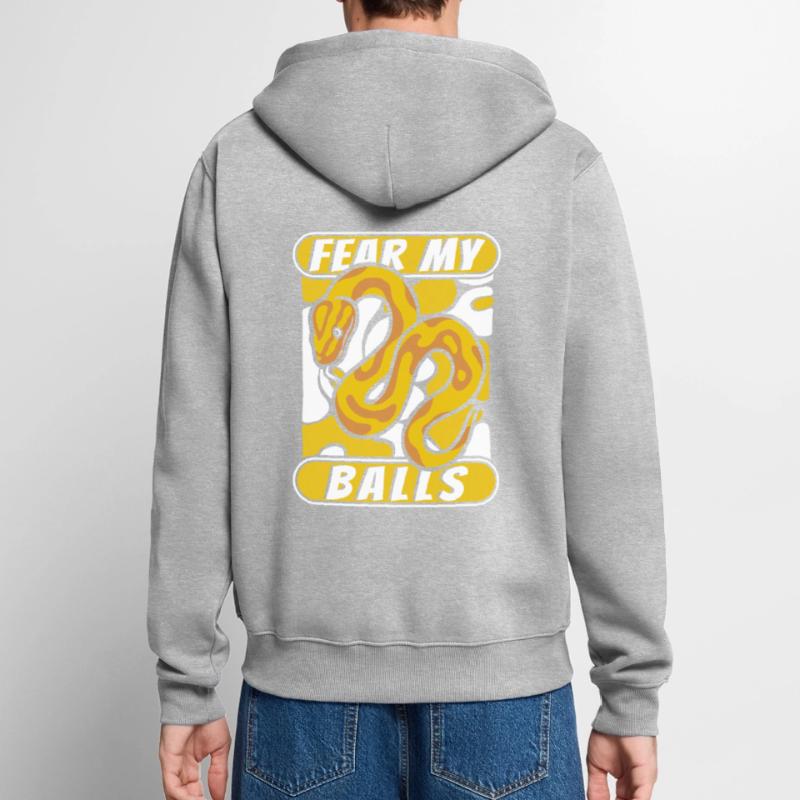 Fear My Balls Python Snake Banana Ball Python Veste à capuche bio Premium Unisexe