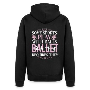 Ballet Dancer Dance Girl Ballerina - Unisex Premium Bio Zip Hoodie - Schwarz - Hinten - Nico (187cm)
