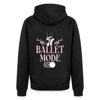 Ballet Dancer Dance Girl Ballerina - Unisex Premium Bio Zip Hoodie - Schwarz - Hinten - Nico (187cm)