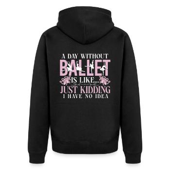 Ballet Dancer Dance Girl Ballerina - Unisex Premium Bio Zip Hoodie - Schwarz - Hinten - Nico (187cm)
