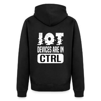 Internet Of Things IOT Programmierer Admin IT - Unisex Premium Bio Zip Hoodie - Schwarz - Hinten - Nico (187cm)