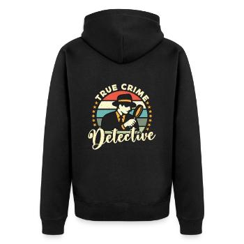 Détective True Crime Détective Retro Enquête - Veste à capuche bio Premium Unisexe - noir - Dos - Nico (187cm)