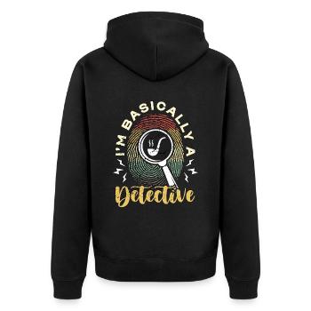 Détective Je suis essentiellement un enquêteur-détective - Veste à capuche bio Premium Unisexe - noir - Dos - Nico (187cm)