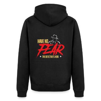 Detective Have No Fear The Detective Fingerprints - Unisex Premium Organic Zip Hoodie - black - Back - Nico (187cm)