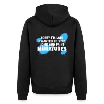 Modellbau Miniaturen Modellbauer - Unisex Premium Bio Zip Hoodie - Schwarz - Hinten - Nico (187cm)