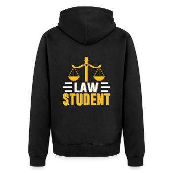 Law Student Lawyer Lawyer Lawyer Law - Unisex Premium Organic Zip Hoodie - black - Back - Nico (187cm)