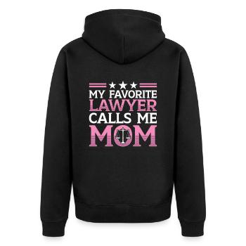 Mon avocat préféré m’appelle maman avocate - Veste à capuche bio Premium Unisexe - noir - Dos - Nico (187cm)