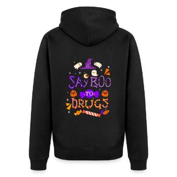 Say Boo To Drugs Sag nein zur Abhängigkeit - Unisex Premium Organic Zip Hoodie - black - Back - Nico (187cm)