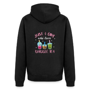 Bubble Tea Boba Tea Kawaii Cadeau - Veste à capuche bio Premium Unisexe - noir - Dos - Nico (187cm)