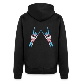 Transgender Pride Trans Flag Devil Horn Skeleton - Veste à capuche bio Premium Unisexe - noir - Dos - Nico (187cm)