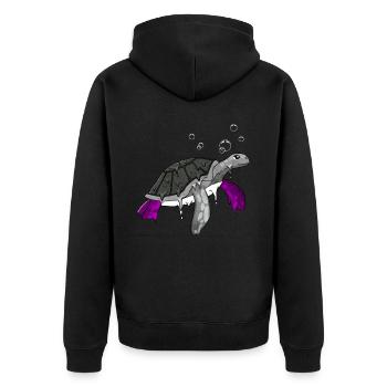 Asexual Pride Ace Flag Sea Turtle Subti - Veste à capuche bio Premium Unisexe - noir - Dos - Nico (187cm)
