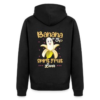 La banane est mon amoureux des fruits spirituels - Veste à capuche bio Premium Unisexe - noir - Dos - Nico (187cm)