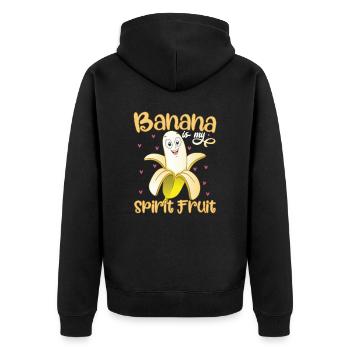La banane est mon fruit spirituel - Veste à capuche bio Premium Unisexe - noir - Dos - Nico (187cm)