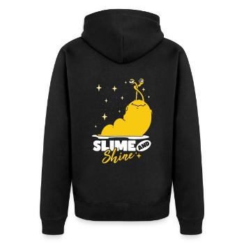 Limace de banane visqueuse et brillante - Veste à capuche bio Premium Unisexe - noir - Dos - Nico (187cm)