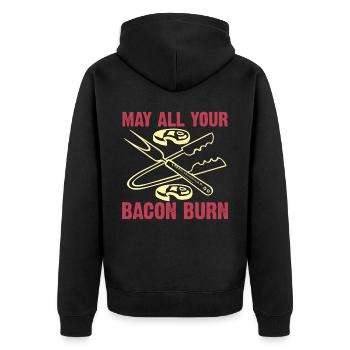 May all your bacon BBQ crickets burn - Unisex Premium Organic Zip Hoodie - black - Back - Nico (187cm)