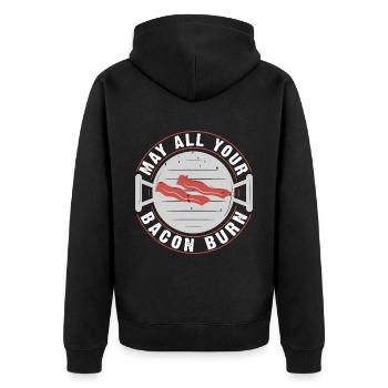 May all your bacon BBQ crickets burn - Unisex Premium Organic Zip Hoodie - black - Back - Nico (187cm)