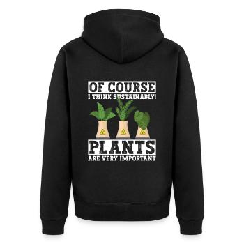 Kernenergie Und Kernkraftwerk - Unisex Premium Bio Zip Hoodie - Schwarz - Hinten - Nico (187cm)