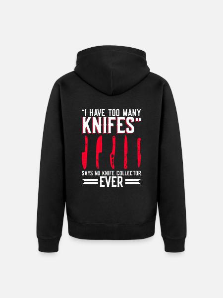 Messersammler Mit Messersammlung - Unisex Premium Organic Zip Hoodie - black