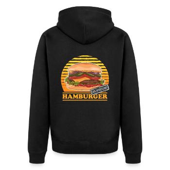 hamburger burger fast-food fast-food cadeau de restauration rapide - Veste à capuche bio Premium Unisexe - noir - Dos - Nico (187cm)