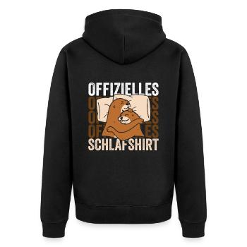 Offizielles Schlafshirt - Unisex Premium Bio Zip Hoodie - Schwarz - Hinten - Nico (187cm)