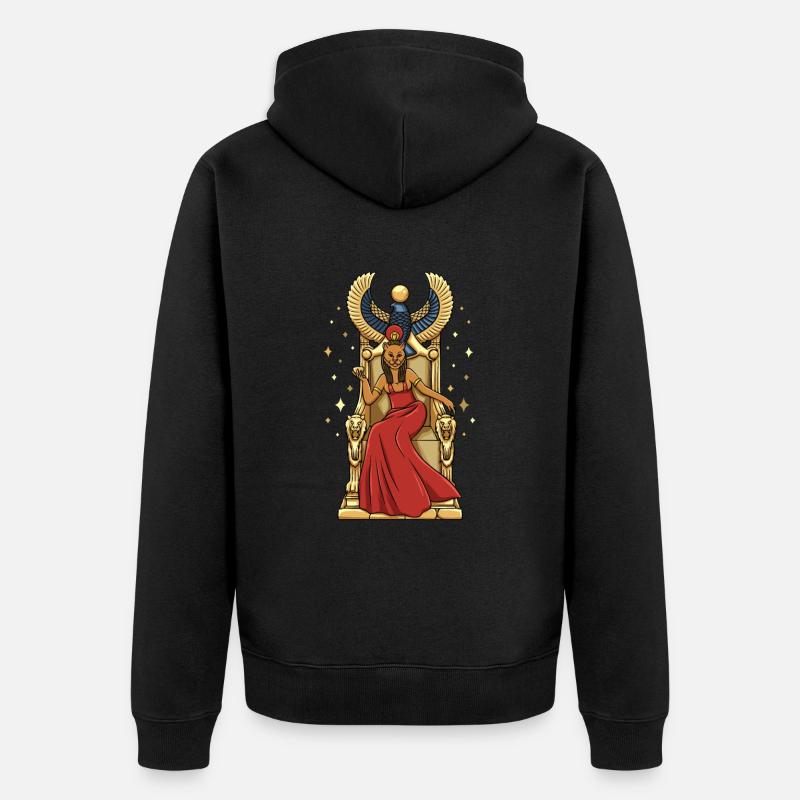 Sekhmet Graphique - Veste à capuche bio Premium Unisexe - noir