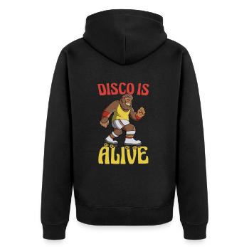 Roller skating Bigfoot Disco is alive - Unisex Premium Organic Zip Hoodie - black - Back - Nico (187cm)