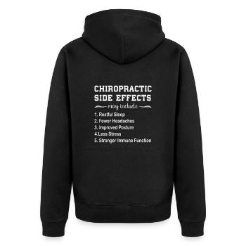 Lustiges Chiropraktik-Sprichwort Doktor der Chiropraktik - Unisex Premium Bio Zip Hoodie - Schwarz - Hinten - Nico (187cm)
