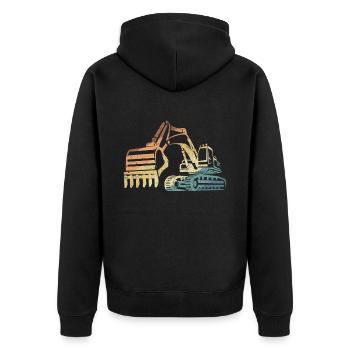 Excavatrice Retro Enfants Garçons Filles - Veste à capuche bio Premium Unisexe - noir - Dos - Nico (187cm)