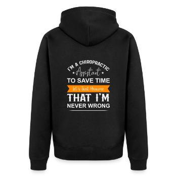 Chiropractor Massager Chiropractic Massage - Unisex Premium Organic Zip Hoodie - black - Back - Nico (187cm)