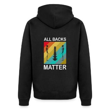 Chiropractor Massager Chiropractic Massage - Unisex Premium Organic Zip Hoodie - black - Back - Nico (187cm)