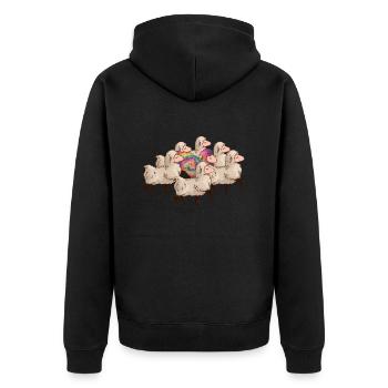 Rainbow Sheep in Herd - Hippie Costume Tie Dye - Unisex Premium Organic Zip Hoodie - black - Back - Nico (187cm)