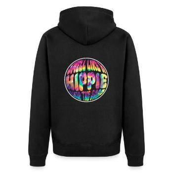 Riechen wie ein Hippie Seife - Hippie-Kostüm Tie - Unisex Premium Bio Zip Hoodie - Schwarz - Hinten - Nico (187cm)