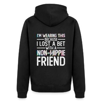 Pariez perdu avec non-hippie - Costume hippie - Veste à capuche bio Premium Unisexe - noir - Dos - Nico (187cm)