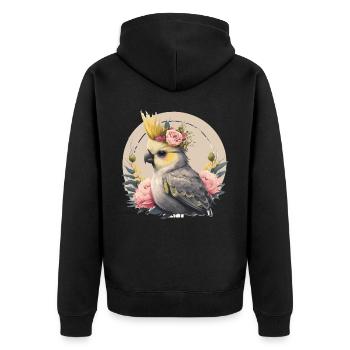 Mignon Cockatiel Perroquet Oiseau Fleur Couronne Oiseaux de compagnie - Veste à capuche bio Premium Unisexe - noir - Dos - Nico (187cm)