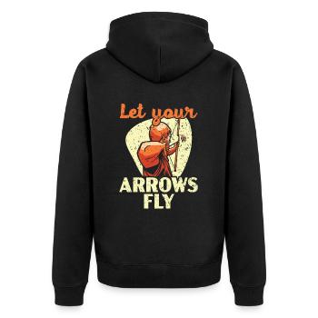 Laissez vos flèches voler Archer Bowman Tir à l’arc - Veste à capuche bio Premium Unisexe - noir - Dos - Nico (187cm)