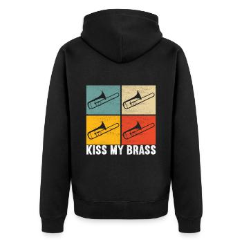 Posaune Trombone - Veste à capuche bio Premium Unisexe - noir - Dos - Nico (187cm)