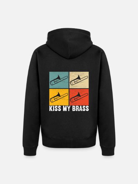 Posaune Trombone - Unisex Premium Organic Zip Hoodie - black